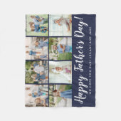 Glücklicher Vater Tag 8 Foto Collage Navy Fleecedecke (Vorderseite)