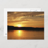 Glücklicher Vater Tag Goldener Sonnenuntergang Postkarte (Vorne/Hinten)