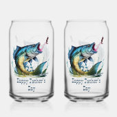 Glücklicher Vater Tag streikende Fische Dosenglas (Rückseite)