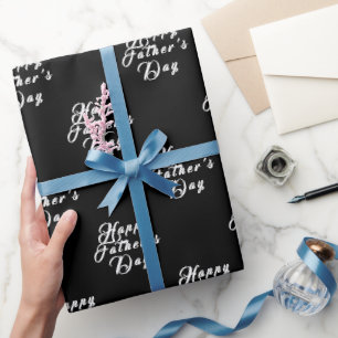 Glücklicher Vater Tag Vater Opa Schwarz Moderne Geschenkpapier
