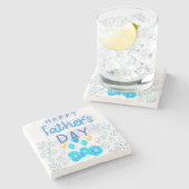 "Glücklicher Vater, Vater: Eine Feier der Liebe" Steinuntersetzer (Seitenansicht)