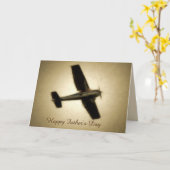 Glücklicher Vater - Vintages Flugzeug Karte (Gelbe Blume)