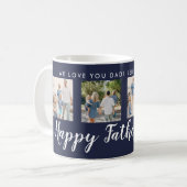 Glücklicher Vatertag 4 Foto Custom Navy Kaffeetasse (Vorderseite Links)