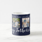Glücklicher Vatertag 4 Foto Custom Navy Kaffeetasse (Mittel)
