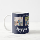 Glücklicher Vatertag 4 Foto Custom Navy Kaffeetasse (Links)