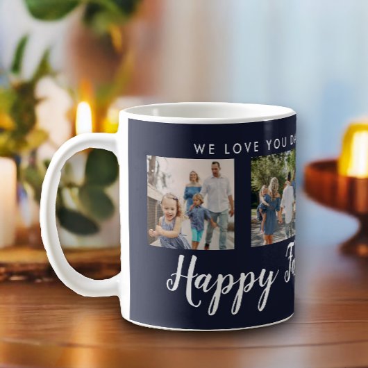 Glücklicher Vatertag 4 Foto Custom Navy Kaffeetasse