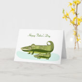 Glücklicher Vatertag-Alligator Karte (Gelbe Blume)
