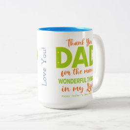 ✨ glücklicher Vatertag Dankeschön an Vater Zwei-To Zweifarbige Tasse