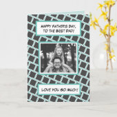 Glücklicher Vatertag, Familienfoto-Karte Karte (Gelbe Blume)