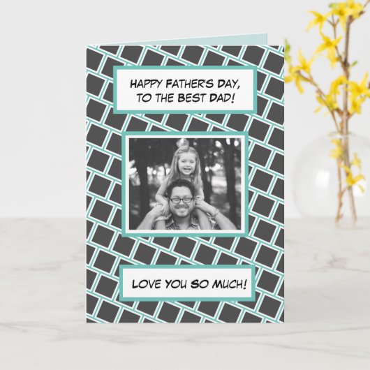 Glücklicher Vatertag, Familienfoto-Karte Karte (Gelbe Blume)