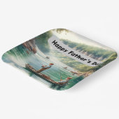 Glücklicher Vatertag Fischen Pappteller (Gewinkelt)