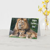 Glücklicher Vatertag-Karte Lion Cubs Grußnote Karte (Gelbe Blume)