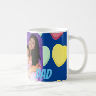 Glücklicher Vatertag mit Liebe Blaue bunten Herzen Kaffeetasse