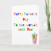 Glücklicher Vatertag Niedlich von Kinderfarben Karte (Vorderseite)