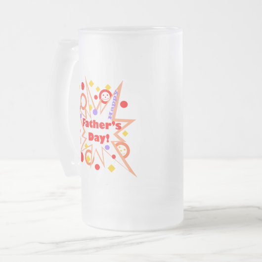 Glücklicher Vatertag Splash Mattglas Bierglas (Vorderseite Links)