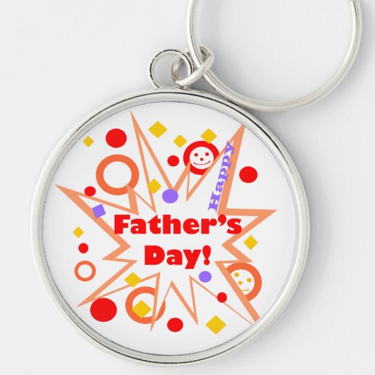 Glücklicher Vatertag Splash Schlüsselanhänger (Vorne)