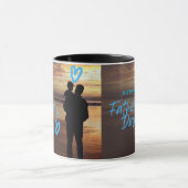 Glücklicher Vatertag Strand Silhouette Tasse  (Zentrum)