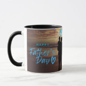 Glücklicher Vatertag Strand Silhouette Tasse  (Links)
