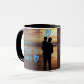 Glücklicher Vatertag Strand Silhouette Tasse  (Vorderseite Links)