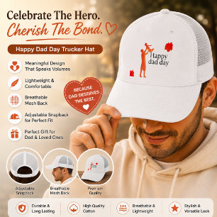 Glücklicher Vatertag Tasse – Vater & Kind Silhouet Truckerkappe