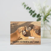 Glücklicher Vatertag Vater Boxer Grußkarte Postkarte (Stehend Vorderseite)