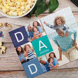 Glücklicher Vatertag Vater, Familienfoto Collage Puzzle