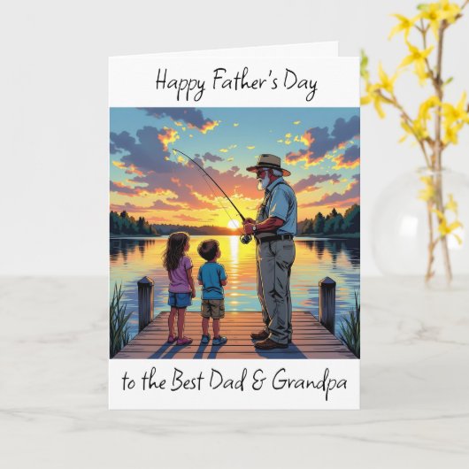 Glücklicher Vatertag Vater & Opa Personalisiert Karte (Gelbe Blume)