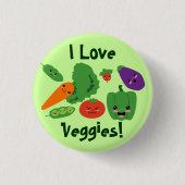 Glücklicher Veggies-Knopf Button (Vorderseite)