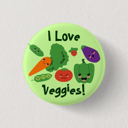 Glücklicher Veggies-Knopf Button (Vorderseite)