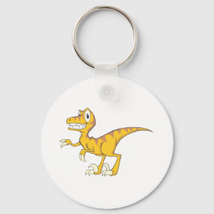 Glücklicher Velociraptor-Dinosaurier Schlüsselanhänger