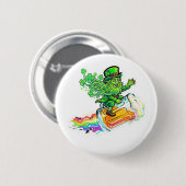Glücklicher Verliebter psychedelischer Leprechaun- Button (Vorne & Hinten)