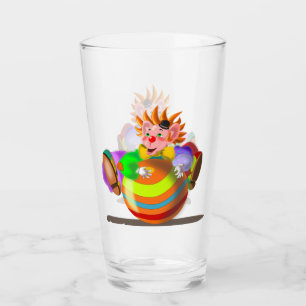 Glücklicher verrückter Clown Glas