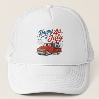 Glücklicher vierter Juli Patriotischer LKW Truckerkappe