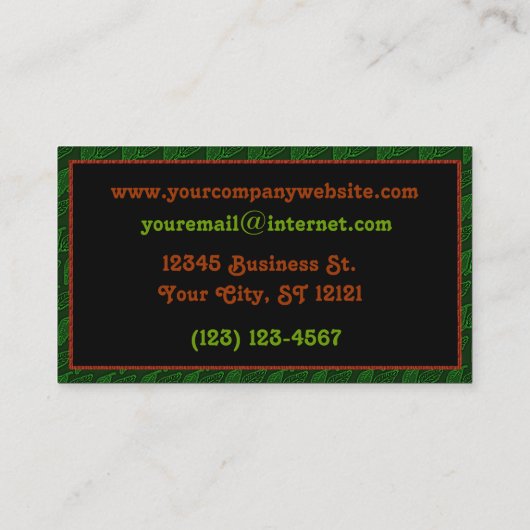 Glücklicher Visitenkarte (Rückseite)