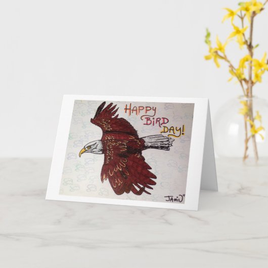 Glücklicher Vogel-Tag Karte (Gelbe Blume)