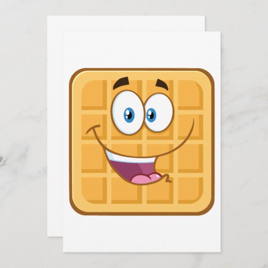 Glücklicher Waffel Einladung (Vorne/Hinten)