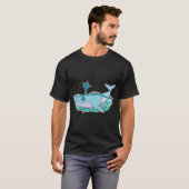 Glücklicher Wal Schwimmt T-Shirt (Vorne ganz)