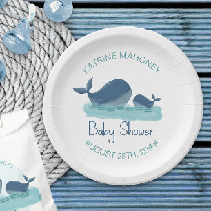 Glücklicher Wal Süße Babyparty-Papierplatte Pappteller