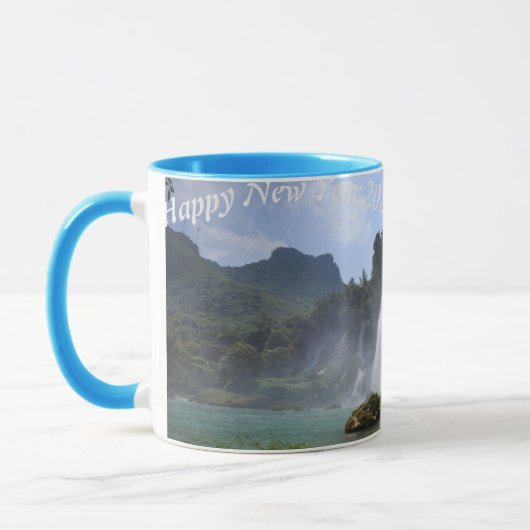 Glücklicher Wasserfall im neuen Jahr Tasse (Links)