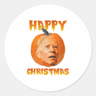 Glücklicher Weihnachts-Erntedank Biden Head Runder Aufkleber