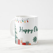 Glücklicher Weihnachts-Festtagsbecher Kaffeetasse (Vorderseite Links)