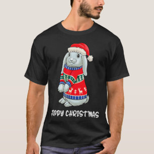 Glücklicher Weihnachts-Hase Weihnachts-Pullover Ka T-Shirt