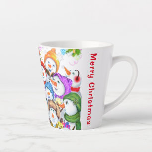 Glücklicher Weihnachts-Schneemann-Latte-Mug Milchtasse