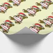 Glücklicher Weihnachtsbär Geschenkpapier (Ecke)