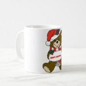 Glücklicher Weihnachtsbär Kaffeetasse (Vorderseite Links)