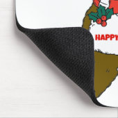 Glücklicher Weihnachtsbär Mousepad (Ecke)