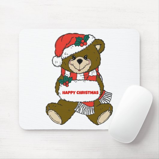 Glücklicher Weihnachtsbär Mousepad (Mit Mouse)
