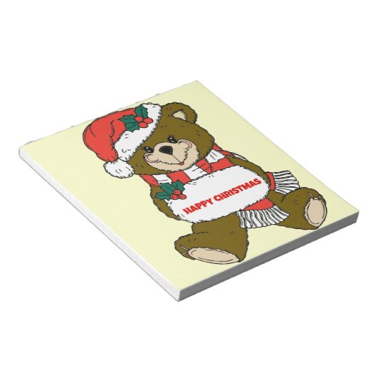 Glücklicher Weihnachtsbär Notizblock (angewinkelt)