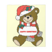 Glücklicher Weihnachtsbär Notizblock (Vorderseite)