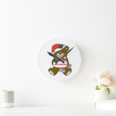 Glücklicher Weihnachtsbär Runde Wanduhr (Zuhause)